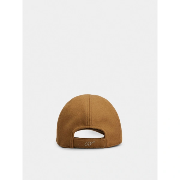 Roger Vivier Efflorescence Baseball Cap in Camel Wool, view 3 | Baseball Caps