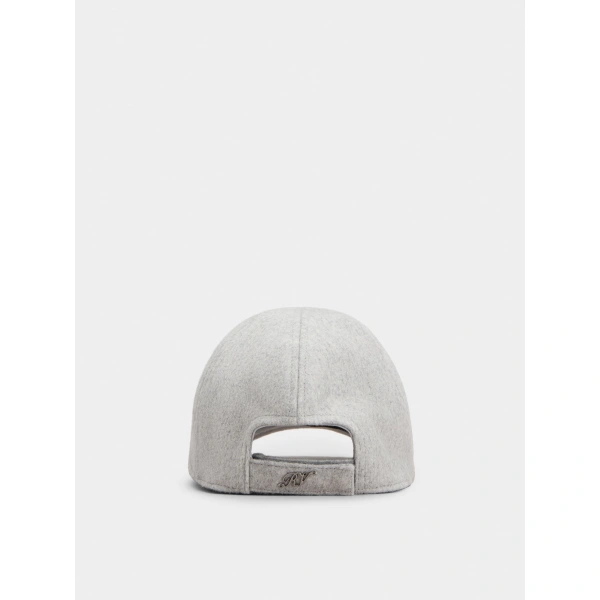 Roger Vivier Efflorescence Baseball Cap in Grey Wool, view 3 | Baseball Caps