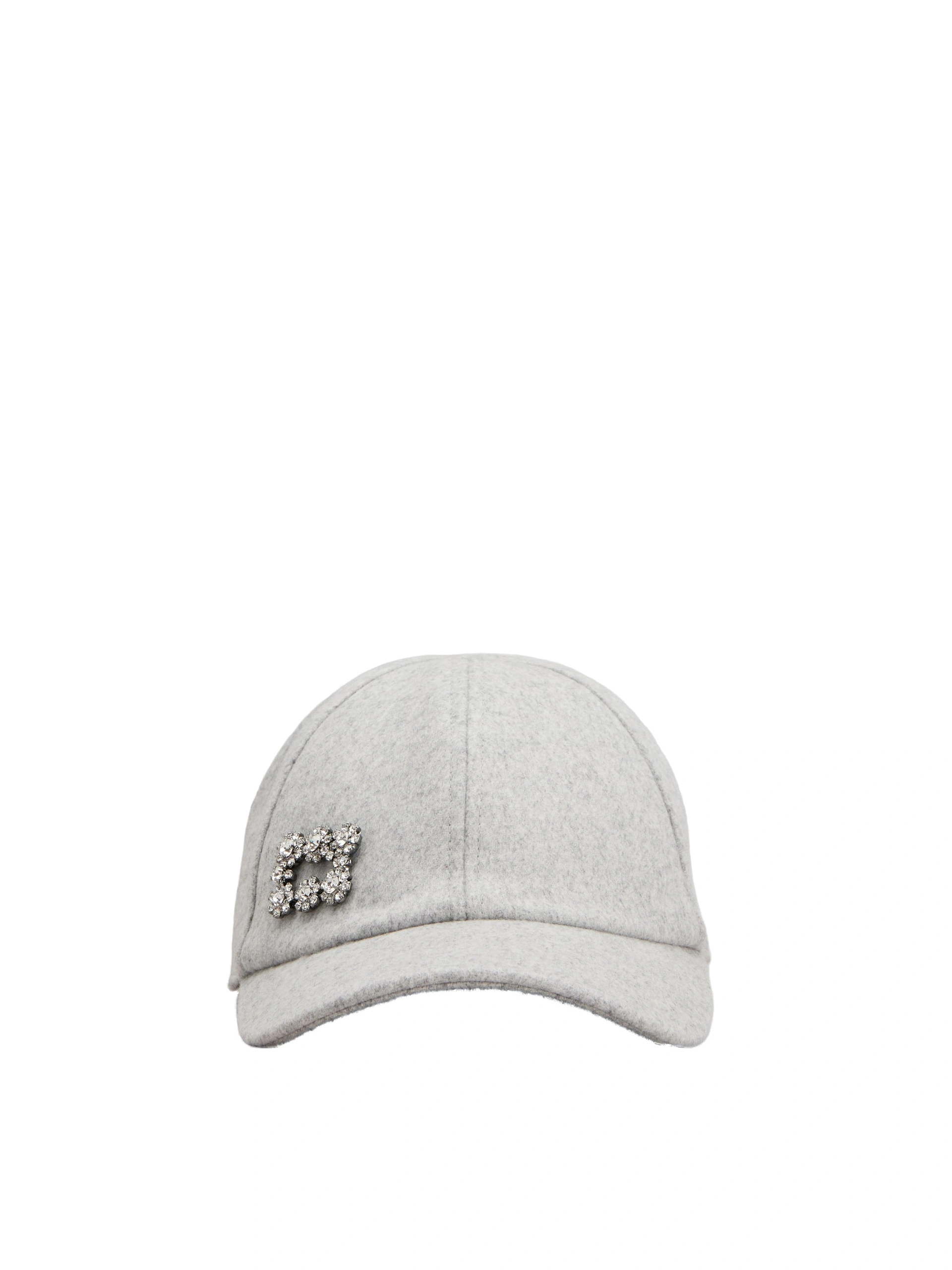 Roger Vivier Efflorescence Baseball Cap in Grey Wool Roger Vivier Efflorescence Baseball Cap in Grey Wool | Baseball Caps