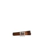 Roger Vivier Efflorescence Belt in Brown Satin | Belts
