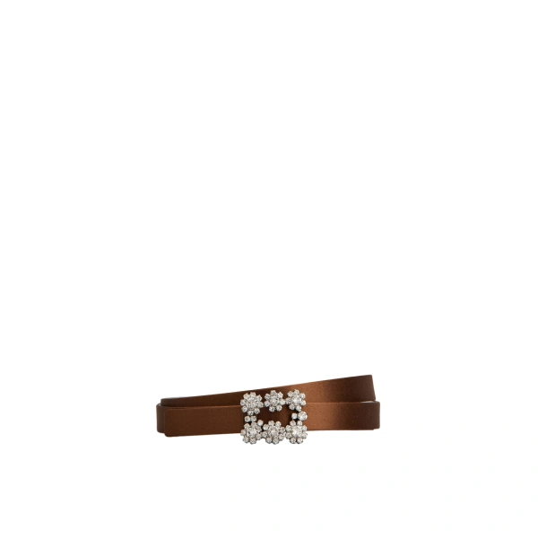 Efflorescence Belt in Brown Satin