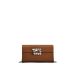 Roger Vivier Efflorescence Clutch in Brown Satin | Clutch Bags