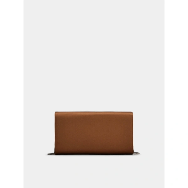 Roger Vivier Efflorescence Clutch in Brown Satin, view 5 | Clutch Bags