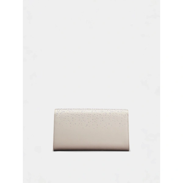 Roger Vivier Efflorescence Clutch in Grey Satin, view 5 | Clutch Bags