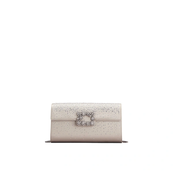 Efflorescence Clutch in Grey Satin