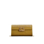 Roger Vivier Efflorescence Clutch in Olive Green Satin | Clutch Bags
