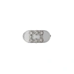 Roger Vivier Efflorescence Hair Clip in Silver Leather | Hair Clips & Claw Clips