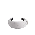Roger Vivier Efflorescence Hairband in Silver Grosgrain | Headbands