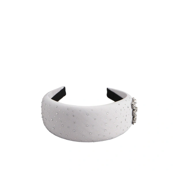 Efflorescence Hairband in Silver Grosgrain