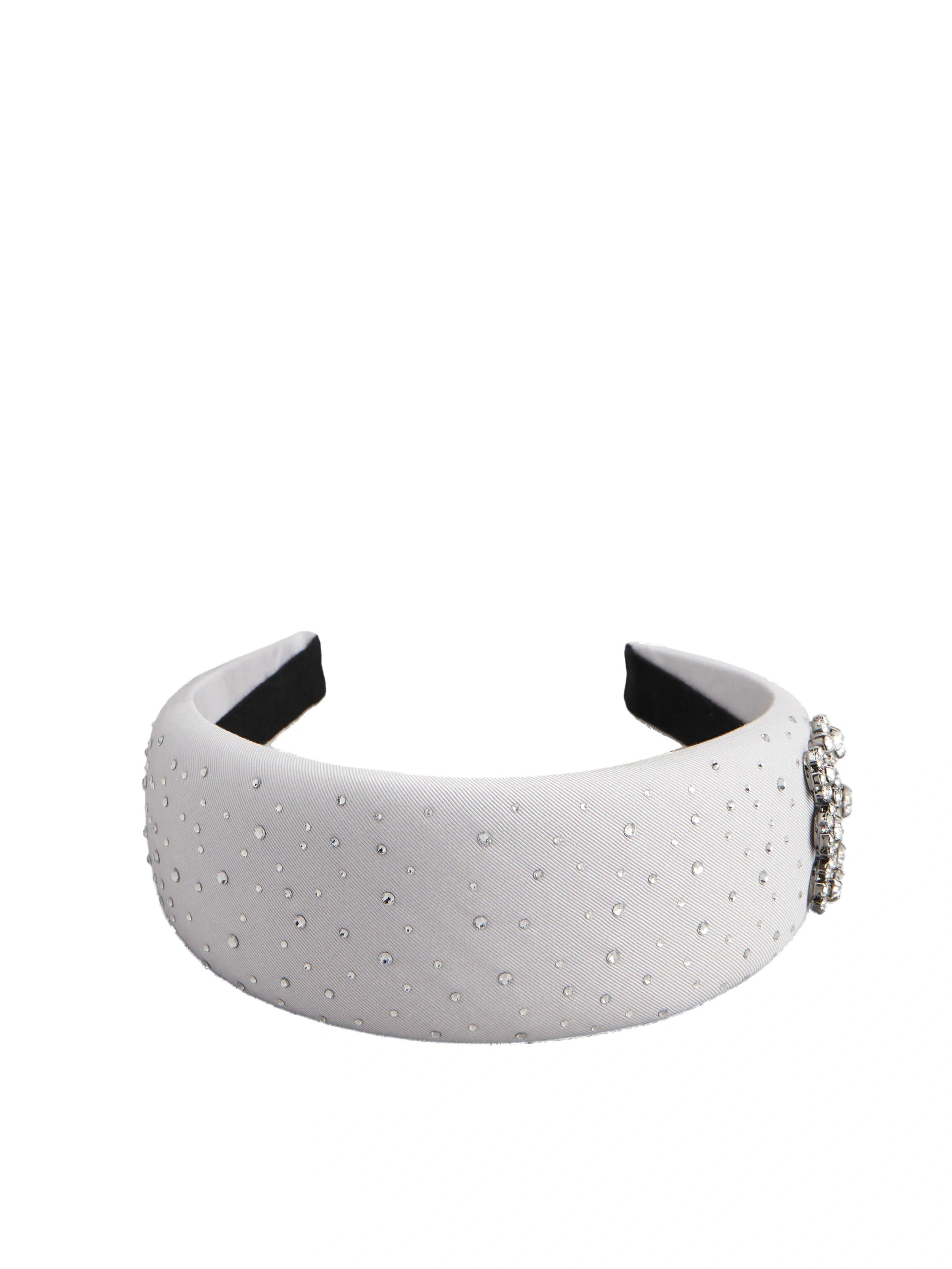 Roger Vivier Efflorescence Hairband in Silver Grosgrain Roger Vivier Efflorescence Hairband in Silver Grosgrain | Headbands