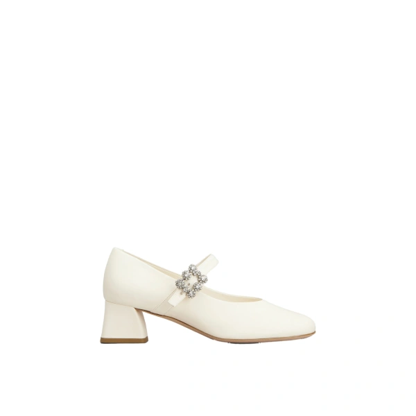 Efflorescence Mary Jane Pumps in Off White Leather