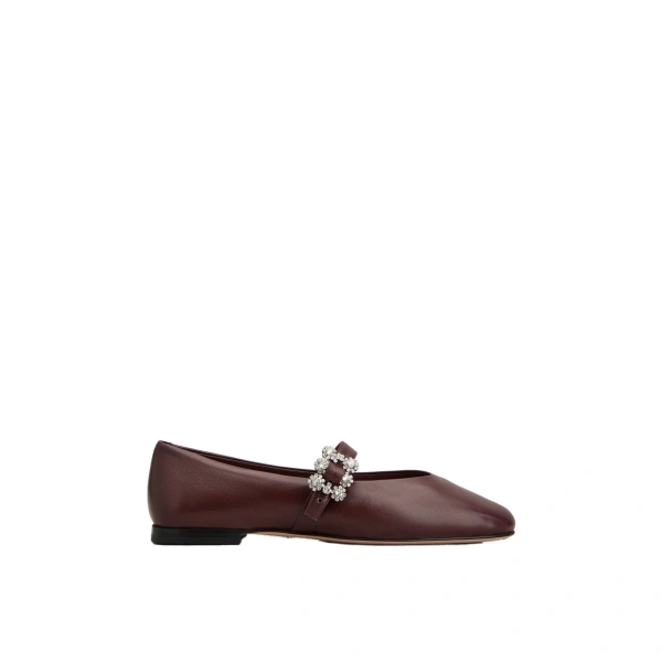 Efflorescence Mary Janes in Burgundy Leather