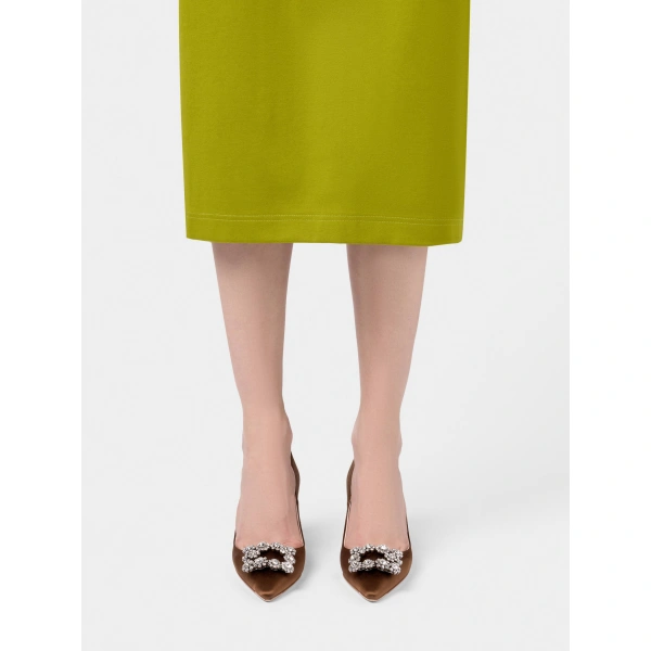 Roger Vivier Efflorescence Pumps 6.5 cm in Brown Satin, view 6 | Pumps