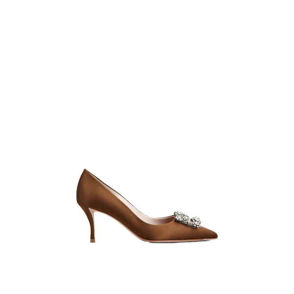 Roger Vivier Efflorescence Pumps 6.5 cm in Brown Satin | Pumps