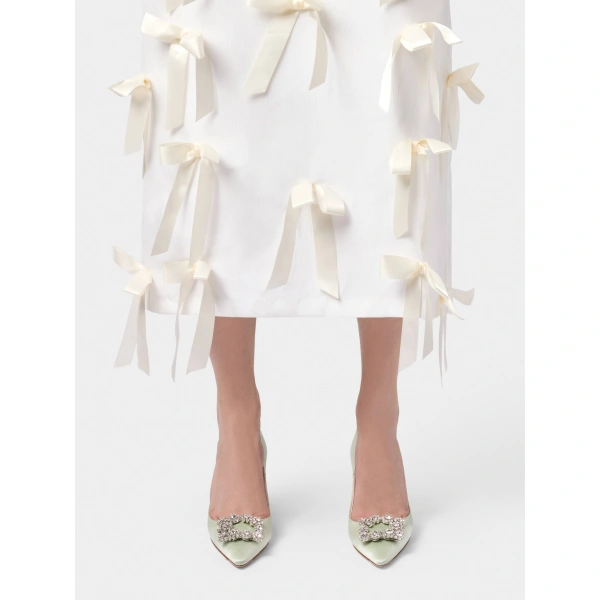 Roger Vivier Efflorescence Pumps in Mint Green Satin, view 6 | Pumps