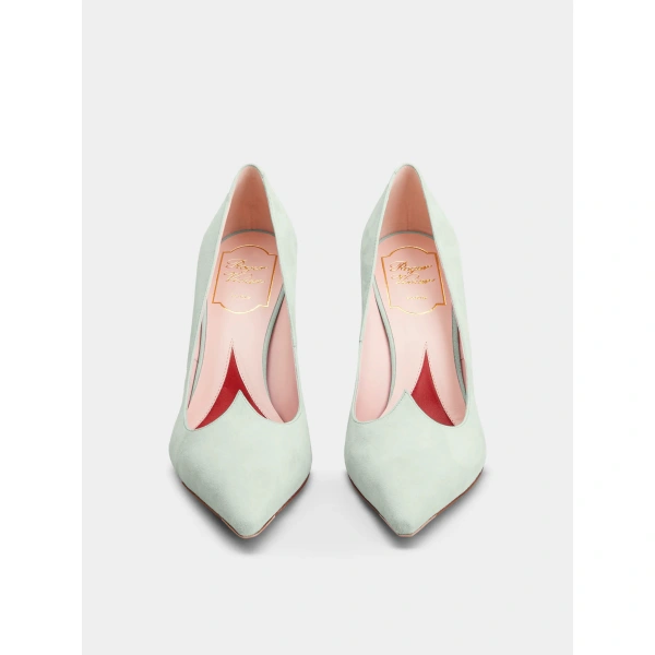 Roger Vivier I Love Vivier Pumps in Green Suede, view 2 | Pumps
