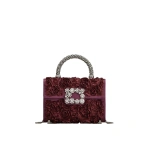 Roger Vivier Jewel Efflorescence Mini Bag in Burgundy Satin | Mini Bags