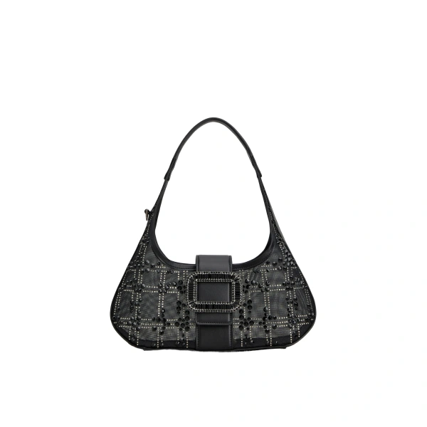 Mesh Pilgrim Mini Hobo Bag in Black