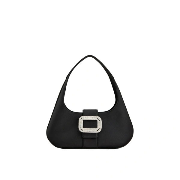 Pilgrim Hobo Bag in Black Satin