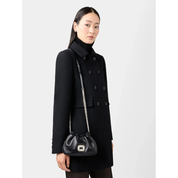 Roger Vivier Pilgrim Micro Bag in Black Leather, view 5 | Mini Bags
