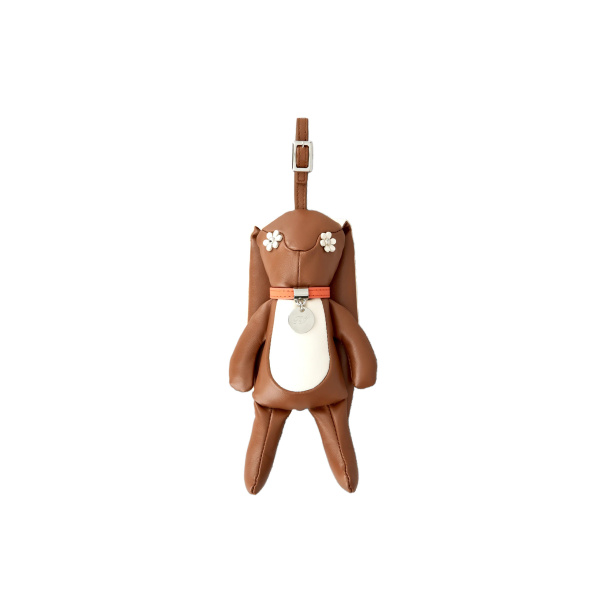 Roger Vivier Rabbit Bag Charm in Brown Leather | Bag charms