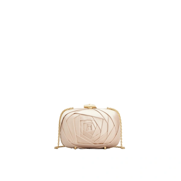 Rose Vivier Clutch in Nude Satin