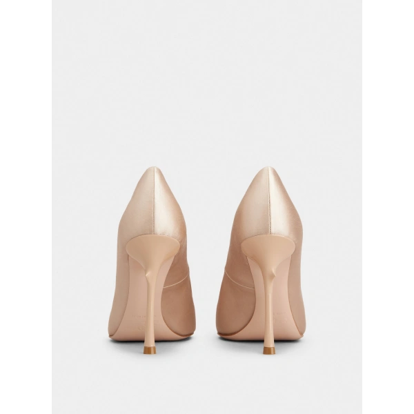 Roger Vivier Rose Vivier Pumps 10 cm in Nude Satin, view 4 | Pumps