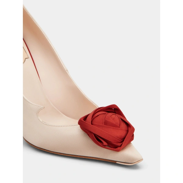 Roger Vivier Rose Vivier Pumps 10 cm in Nude Satin, view 6 | Pumps