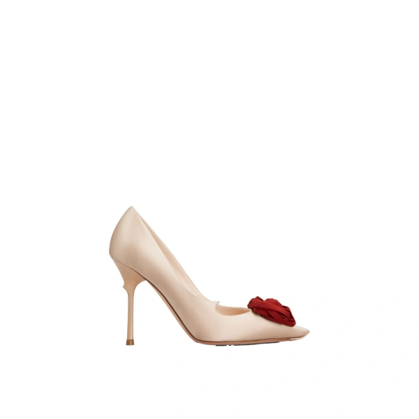 Rose Vivier Pumps 10 cm in Nude Satin