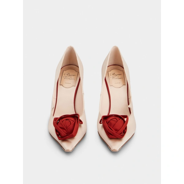 Roger Vivier Rose Vivier Pumps 8.5 cm in Nude Satin, view 2 | Pumps