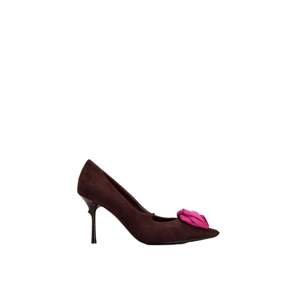 Rose Vivier Pumps in Burgundy Suede