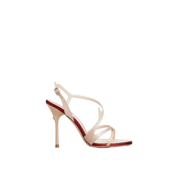 Rose Vivier Sandals in Nude Satin
