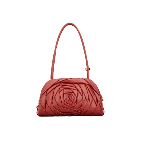 Rose Vivier Shoulder Bag in Red Leather