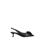 Roger Vivier Rose Vivier Slingback Pumps in Black Leather | Kitten Heels