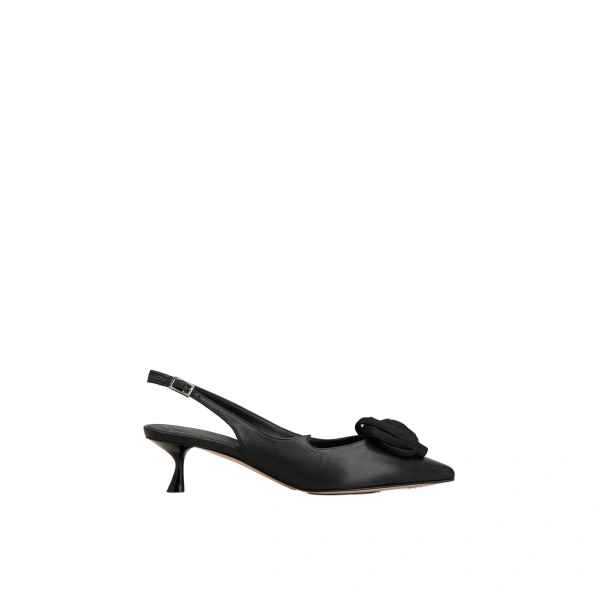 Rose Vivier Slingback Pumps in Black Leather