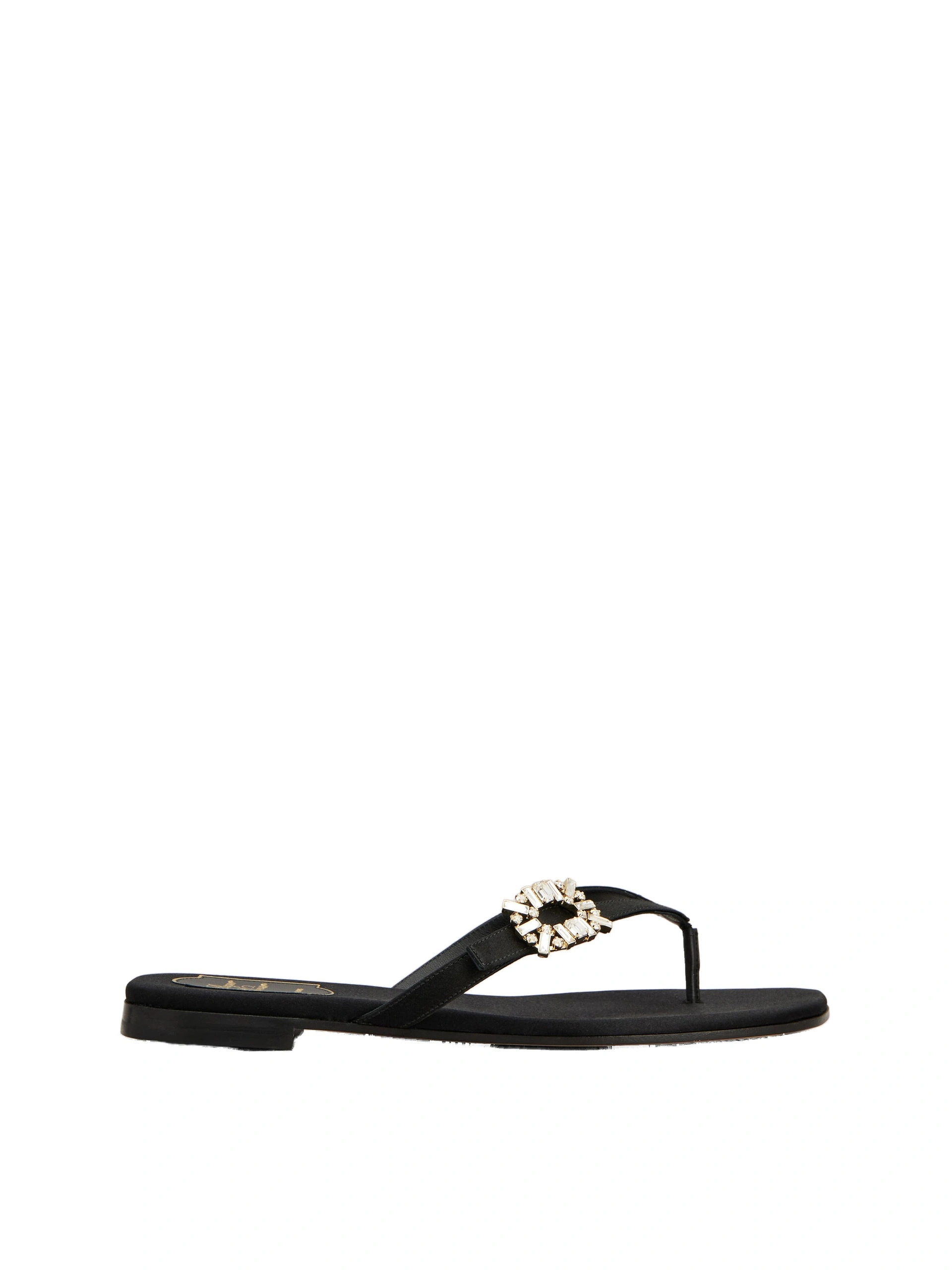 Roger Vivier Thong Mules in Black Satin Roger Vivier Thong Mules in Black Satin | Mules