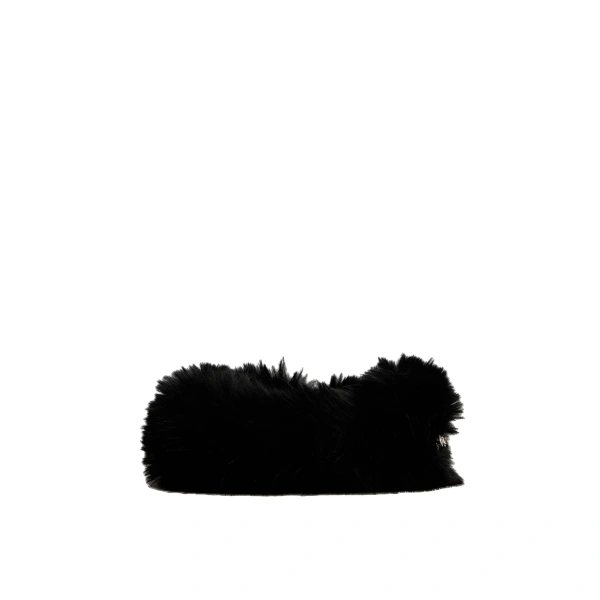 Roger Vivier Très Vivier Bandeau in Black Faux Fur | Headbands