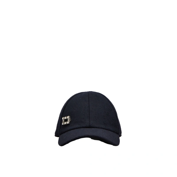 Très Vivier Baseball Cap in Navy Blue Wool