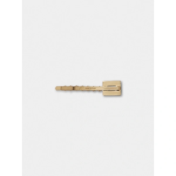 Roger Vivier Très Vivier Hair Clip in Gold, view 5 | Hair Clips & Claw Clips