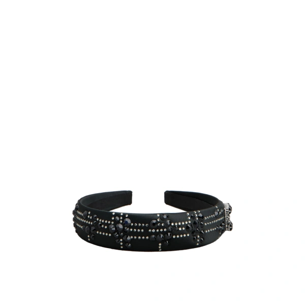 Très Vivier Hairband in Black Satin