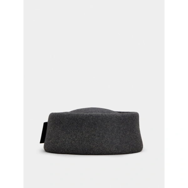 Roger Vivier Trompette Hat in Grey Felt, view 2 | Hats