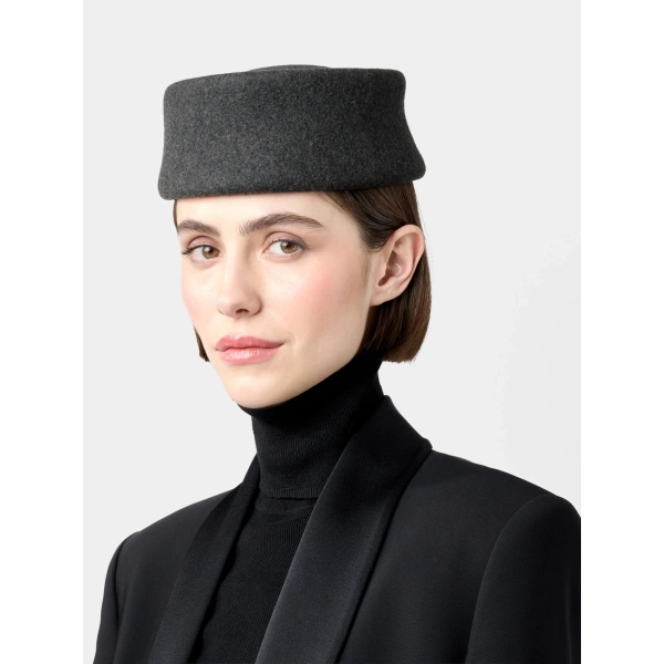 Roger Vivier Trompette Hat in Grey Felt, view 3 | Hats