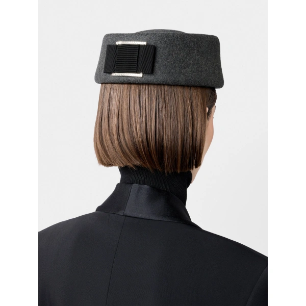 Roger Vivier Trompette Hat in Grey Felt, view 5 | Hats