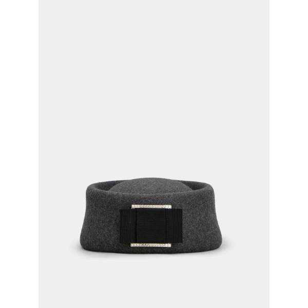 Roger Vivier Trompette Hat in Grey Felt, view 6 | Hats