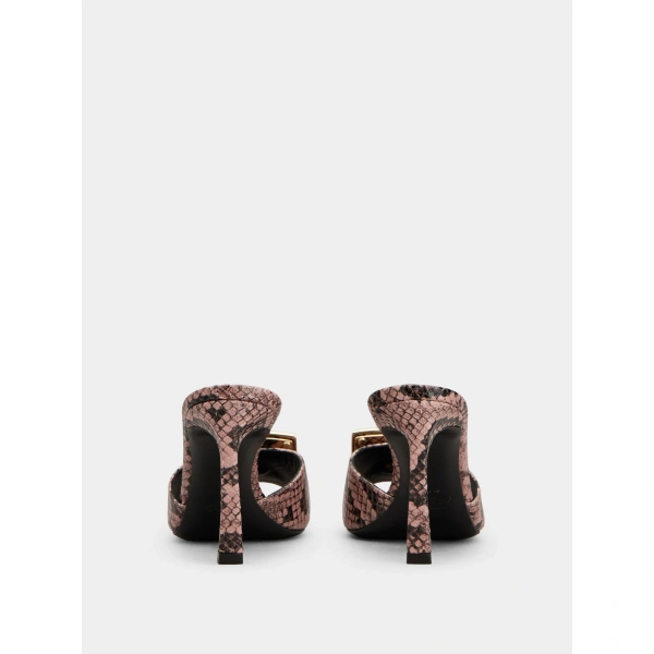 Roger Vivier Trompette Mules in Pink Leather, view 4 | Mules