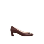 Roger Vivier Trompette Pumps 4.5 cm in Burgundy Leather | Kitten Heels