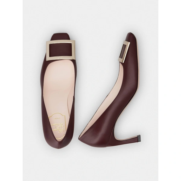 Roger Vivier Trompette Pumps 7 cm in Burgundy Leather, view 5 | Pumps