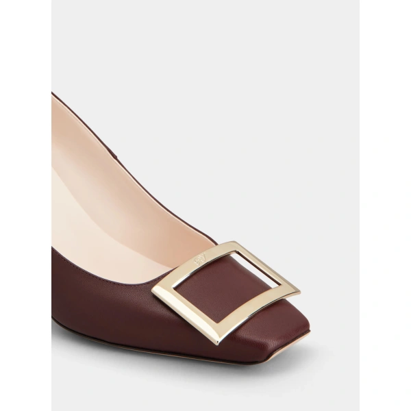 Roger Vivier Trompette Pumps 7 cm in Burgundy Leather, view 6 | Pumps