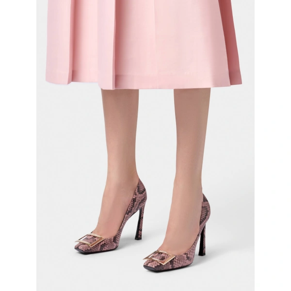Roger Vivier Trompette Pumps in Pink Leather, view 5 | Pumps