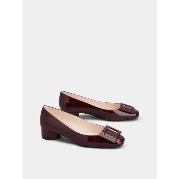 Roger Vivier U Look Ballerinas in Burgundy Patent Leather, view 3 | Ballet Flats